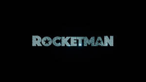 Rocketman Blue Text Wallpaper