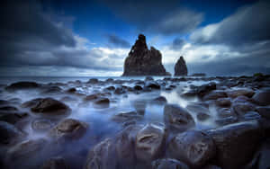 Rocks Formations Landscape Clouds Wallpaper