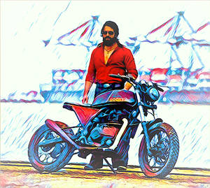 Rocky Bhai Motorbike Wallpaper