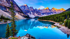 Rocky Mountains Lake View Nature Wallpaper