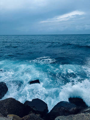 Rocky Seaside In Libya Wallpaper