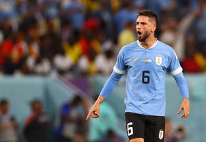 Rodrigo Bentancur Representing Uruguay In Football Wallpaper