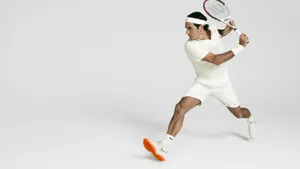 Roger Federer In Nike Zoom Vapor Wallpaper