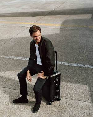 Roger Federer With Rimowa Wallpaper