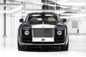 Rolls Royce Black Sweptail Front View Wallpaper