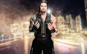 Roman Reigns City Illustration Wallpaper