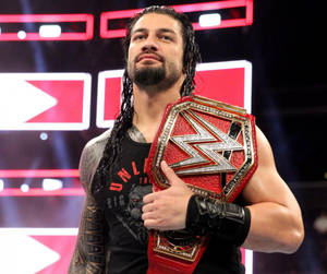 Roman Reigns Red Uc Belt Wallpaper