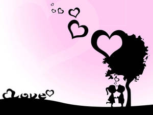Romantic Couple Silhouette Wallpaper