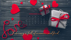 Romantic February 2022 Calendar Wallpaper
