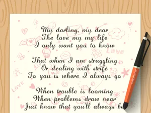 Romantic Poem With A Pen Wallpaper
