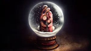 Romantic Snow Globe Scene Wallpaper