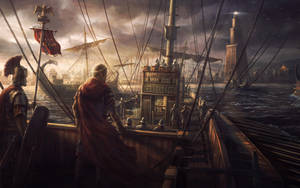 Rome 2 Total War Caesar On Boat Wallpaper