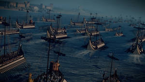 Rome 2 Total War Fleet On Water Wallpaper