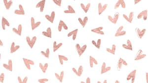 Rose Gold Desktop With Hearts Wallpaper