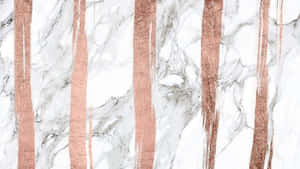 Rose Gold Desktop With White Marble Wallpaper