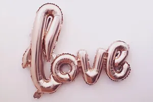 Rose Gold Inflated Text Laptop Wallpaper