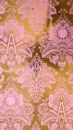 Rose Gold Iphone 5 Floral Damask Wallpaper