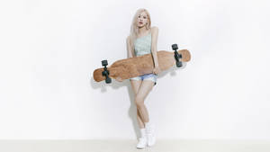 Rosé With A Longboard Blackpink Desktop Wallpaper