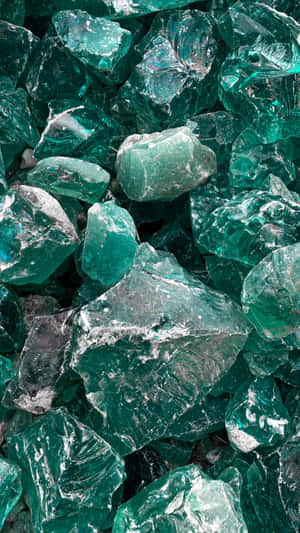 Rough Cut Green Gemstone Wallpaper