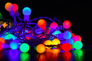 Round Multicolored Christmas Lights Colorful Background Wallpaper