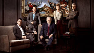 Roy Family Gathering In Fancy Living Room In Hbo's Succession Wallpaper