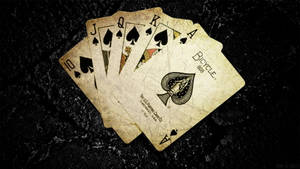 Royal Flush Playing Cards Sponge Wallpaper