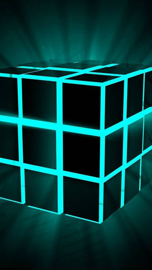 Rubik Cube Neon Phone Wallpaper