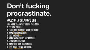 Rules Of A Creator's Life Motivational Desktop Wallpaper