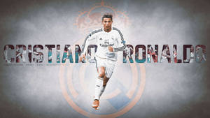 Running Cr7 3d Real Madrid Logo Wallpaper