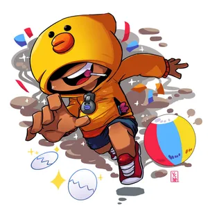 Running Leon Brawl Stars Artwork Wallpaper