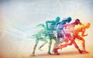 Running Marathon Colorful Men Wallpaper