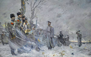 Russia Soldiers Painting Wallpaper