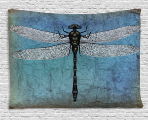 Rustic Dragonfly Tapestry Wallpaper