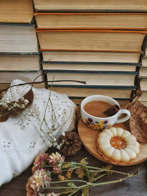 Rustic Fall Tea Time Wallpaper