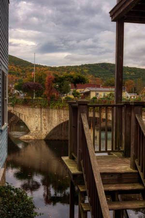 Rustic Fall View From House Wallpaper