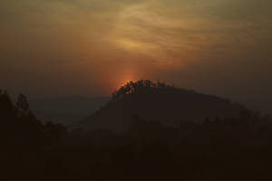 Rwanda Sunset And Silhouettes Wallpaper