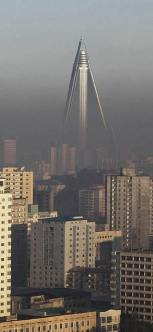 Ryugyong Hotel Gloomy Sky Wallpaper