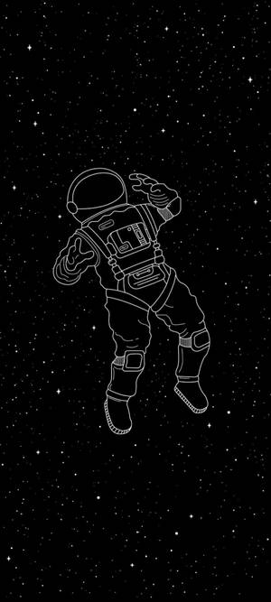 S10+ Black & White Astronaut Wallpaper