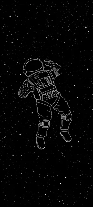 S10+ Black & White Astronaut Wallpaper