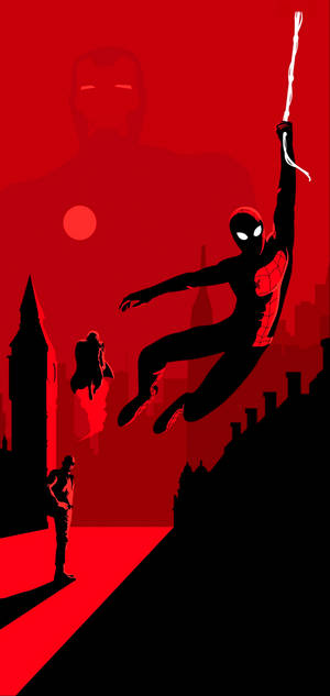 S10+ Spiderman And Ironman Wallpaper