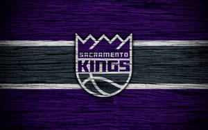 Sacramento Kings Emblem In Wood Wallpaper