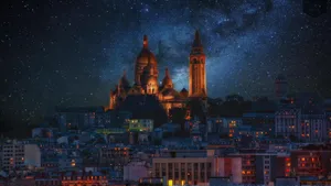 Sacre Coeur Basilica Starry Sky Wallpaper