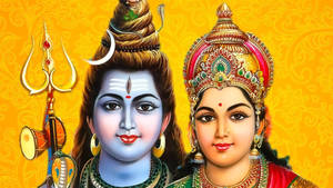 Sacred Union - Shiv Parvati In Vivid Hd Wallpaper