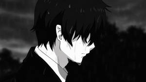 Sad Anime 4k Man Crying In The Rain Wallpaper