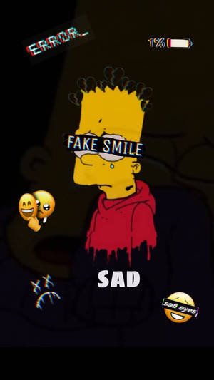 Sad Bart Simpsons Emojis Wallpaper