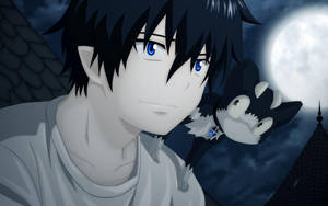 Sad Boy Anime Black Cat Wallpaper