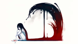 Sad Depressing Anime Girl Blood Wave Wallpaper