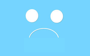 Sad Emoji Light Blue Background Wallpaper