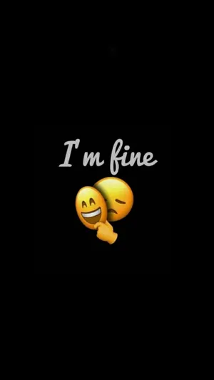 Sad Emoji Mask I'm Fine Wallpaper