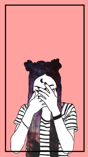 Sad Girl Aesthetic Crying Girl With Crescent Wallpaper